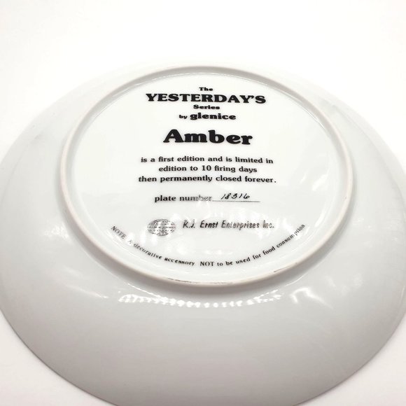 Yesterdays Series By Glenice "Amber" #1 RJ Ernst Enterprises Collector Plate - Picture 7 of 8